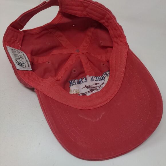 Spruce Creek Port Orange FL Strapback Hat Red One Size Embroidered - Picture 7 of 8